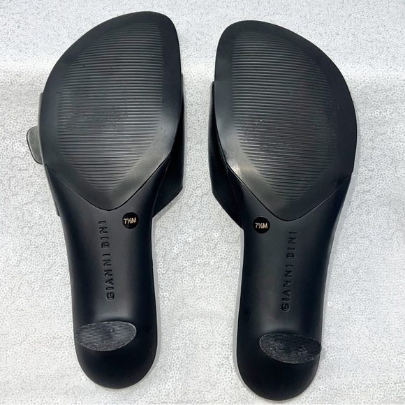 Gianni Bini Dazzle silver and black slide on kitten heels - Picture 7 of 13